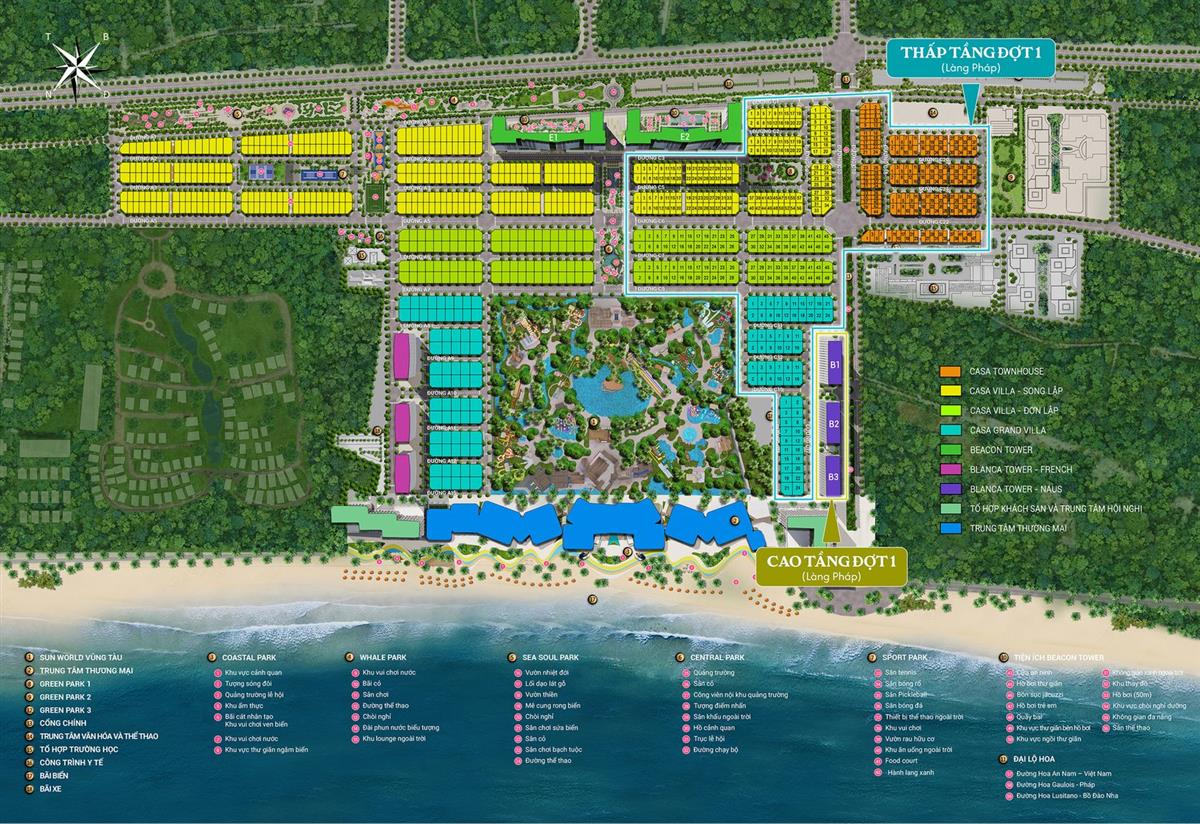 Vị trí 6 toà tháp Blanca City