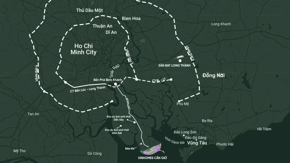 Vị trí Vinhomes Paradises Cần Giờ